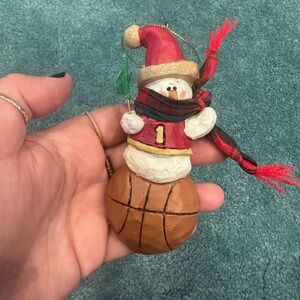 Basketball Christmas Snowman Ornament